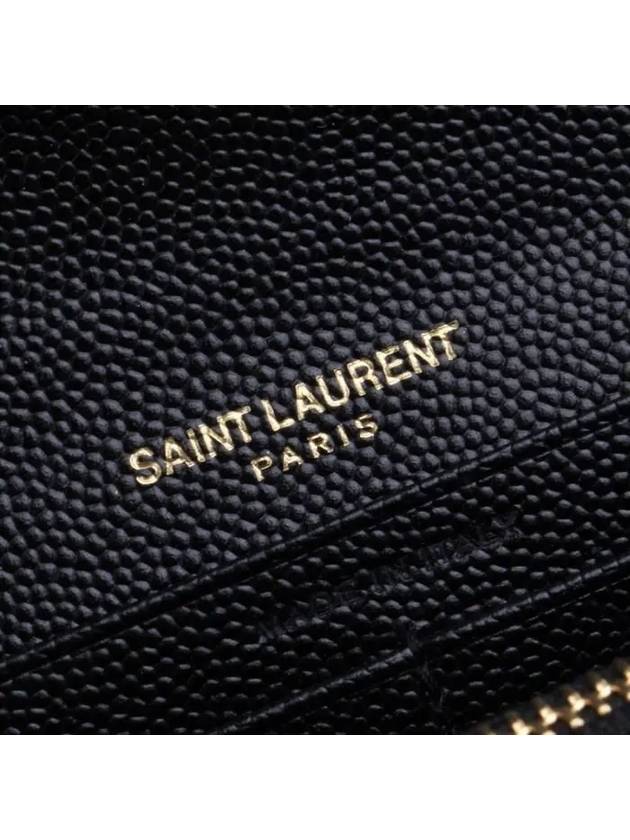 Matelasse Monogram Quilted Leather Flap Long Wallet Black - SAINT LAURENT - BALAAN.