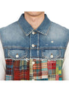 Tartan Patchwork Denim Vest Blue - ACNE STUDIOS - BALAAN 7