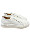 Lace Up Logo Leather Low Top Sneakers White - AMI - BALAAN 2