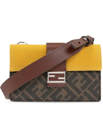 Men's Baguette Cross Bag Yellow Brown - FENDI - BALAAN 1