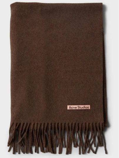 Logo Wool Fringe Scarf Dark Rust Melange - ACNE STUDIOS - BALAAN 2