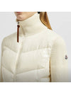 Women s diagonal quilted padded wool zip up cardigan cream - MONCLER - BALAAN 4