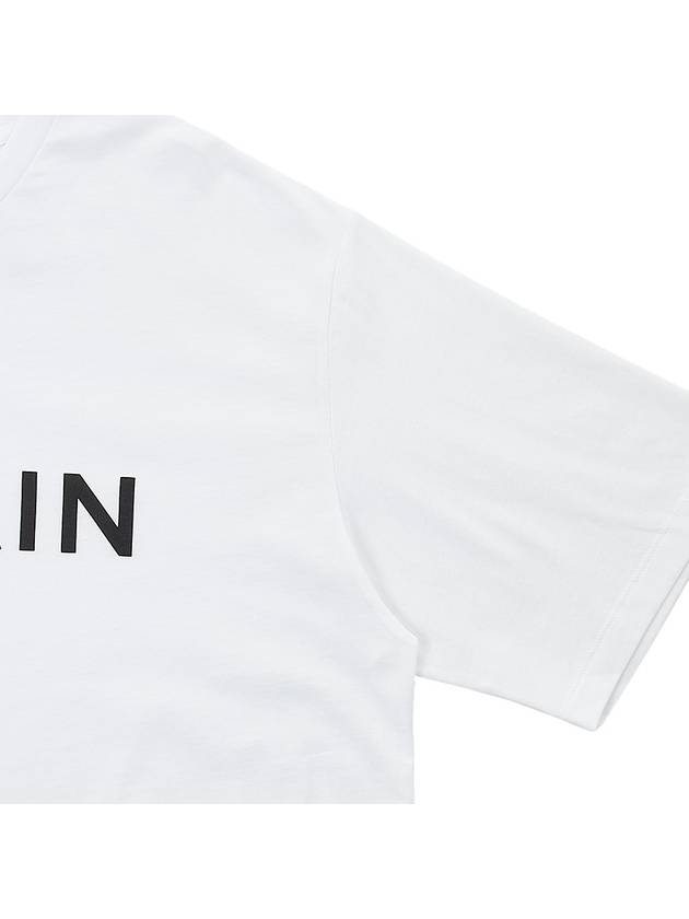 Logo Print Eco Responsible Cotton Short Sleeve T-Shirt White - BALMAIN - BALAAN 5