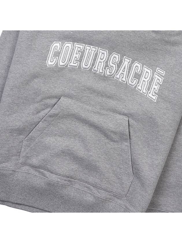 Coeur Sacre Embroidered Lettering Logo Hoodie Grey - AMI - BALAAN 7