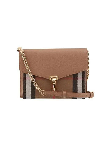 Women's Checked Leather Cross Bag Brown - BURBERRY - BALAAN 1