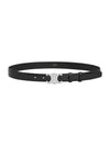 Silver Triomphe Calfskin Belt Black - CELINE - BALAAN 5