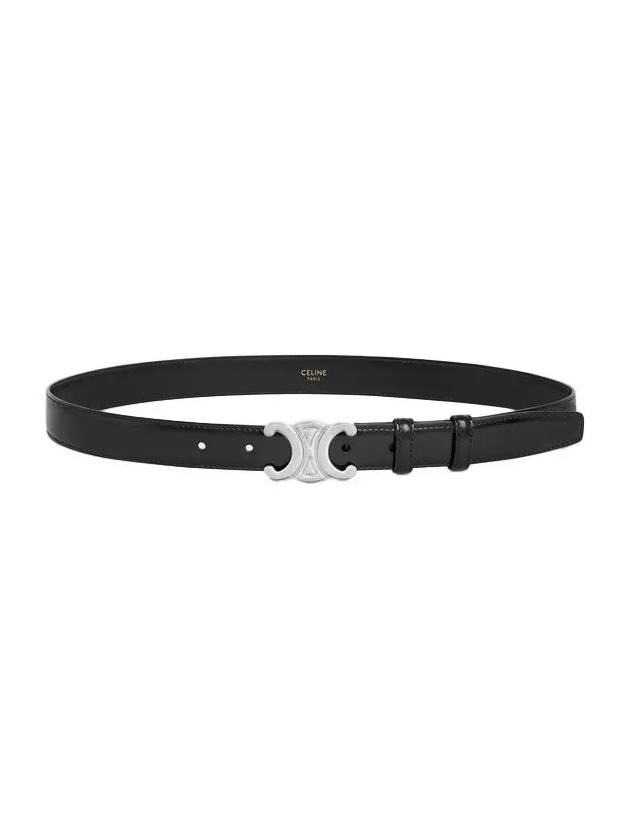 Silver Triomphe Calfskin Belt Black - CELINE - BALAAN 5