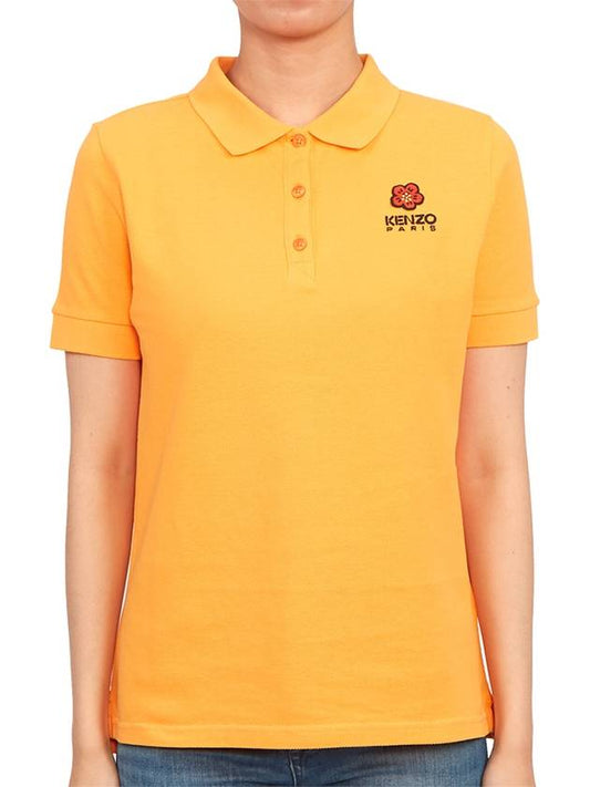 Women's Boke Flower Polo Shirt Orange - KENZO - BALAAN 2