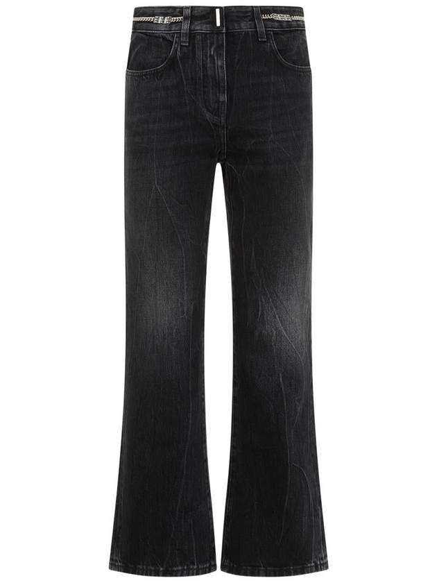 Chain Detail Denim Bootcut Jeans Black - GIVENCHY - BALAAN 2