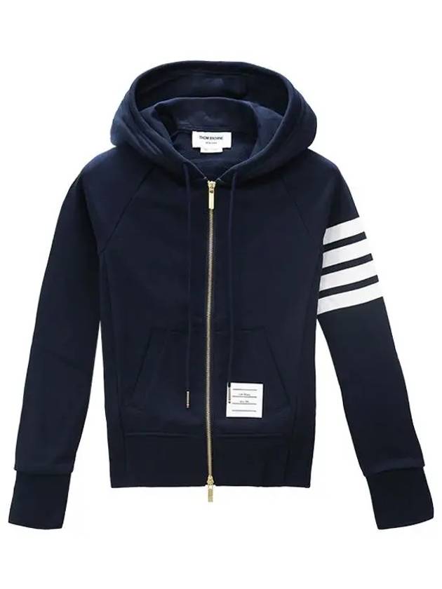 Engineered 4-Bar Stripe Loopback Jersey Knit Zip Up Hoodie Navy - THOM BROWNE - BALAAN 2