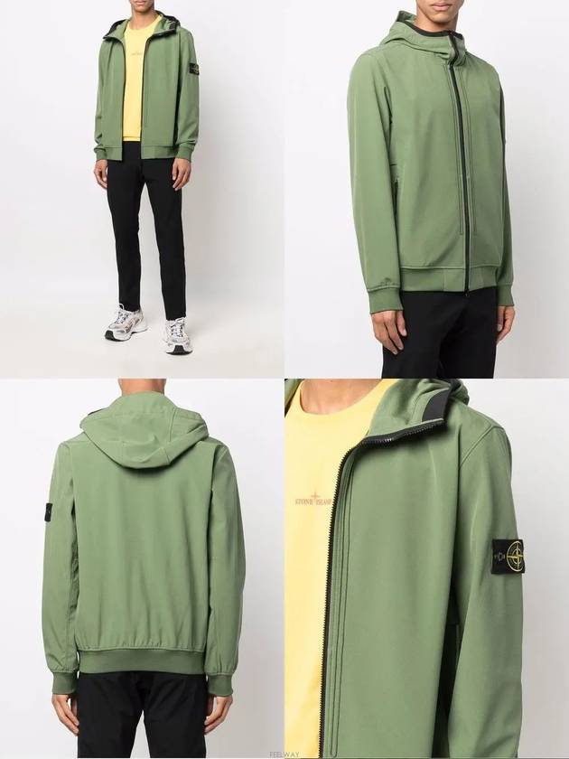 Wappen Patch Soft Shell Hooded Jacket Khaki - STONE ISLAND - BALAAN 3