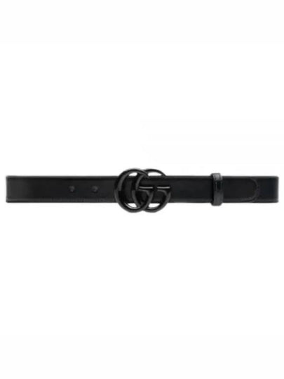 GG Marmont Thin Belt Black - GUCCI - BALAAN 2