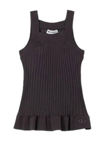 Knit tank top charcoal sleeveless - SUNNEI - BALAAN 1