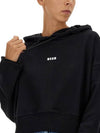 Micro Logo Print Cotton Hoodie Black - MSGM - BALAAN 5