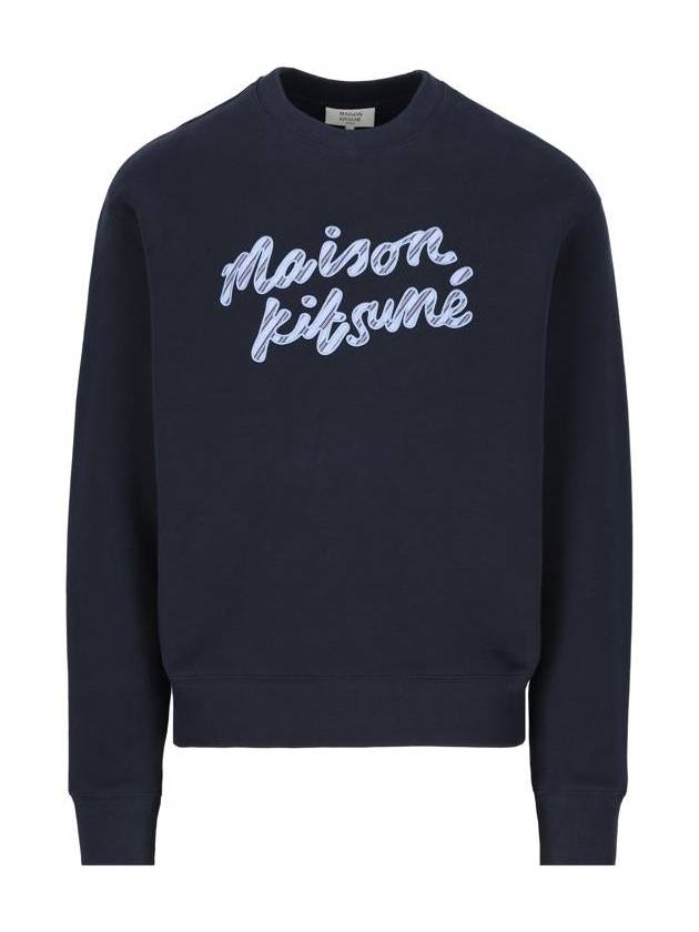 Handwriting Striped Comfort Sweatshirt Navy - MAISON KITSUNE - BALAAN 2