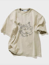 Artwork animal embroidery short sleeve t shirt natural - FFEFF STUDIO - BALAAN 3