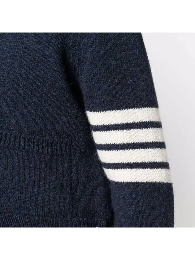 Men's Stitch Classic Shetland V-Neck Wool Cardigan Navy - THOM BROWNE - BALAAN 4