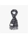 Tartan Check Fringe Wool Muffler Black Grey - BARBOUR - BALAAN 5