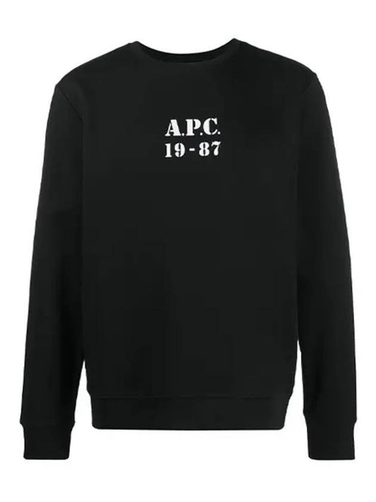 Stamp Logo Sweatshirt Black - A.P.C. - BALAAN.