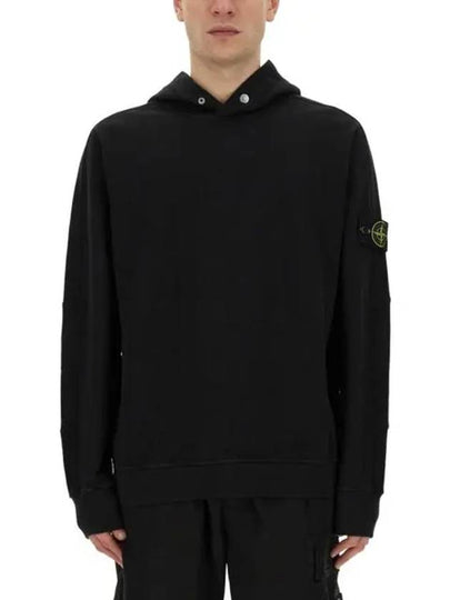 Compass Badge Cotton Hoodie Black - STONE ISLAND - BALAAN 2