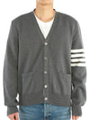 Milano Stitch 4-Bar Cardigan Medium Grey - THOM BROWNE - BALAAN 3