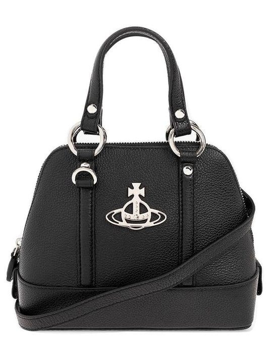 Jordan Small Grain Leather Cross Bag Black - VIVIENNE WESTWOOD - BALAAN.