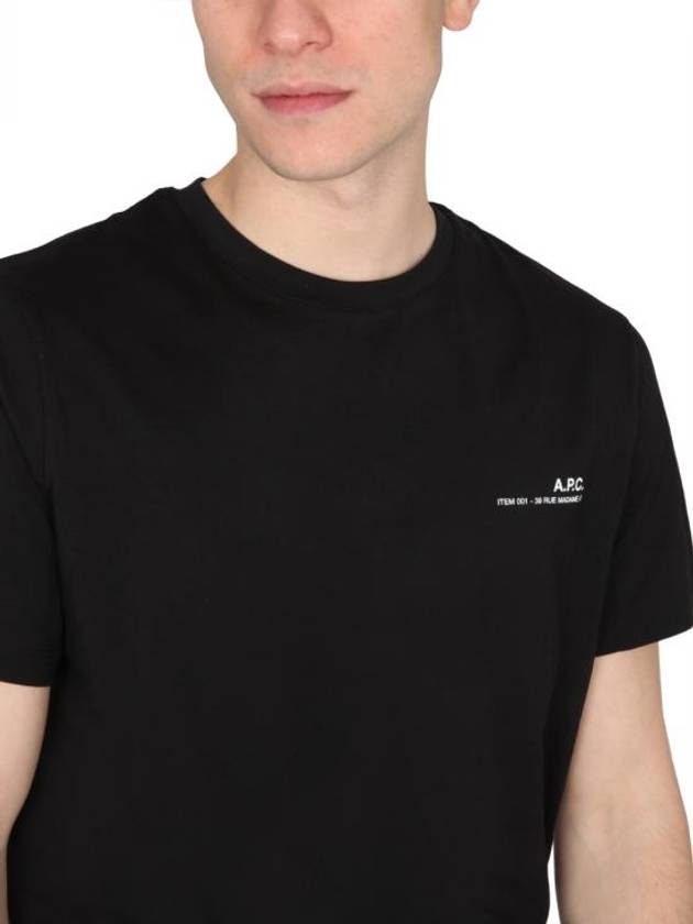 Men's Item Logo Cotton Short Sleeve T-Shirt Black - A.P.C. - BALAAN 5