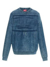 K Klevery Denim Effect Organic Cotton Sweatshirt Blue - DIESEL - BALAAN 2