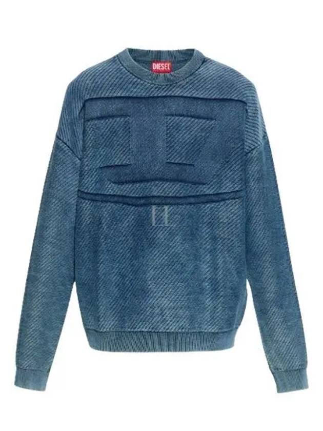 K Klevery Denim Effect Organic Cotton Sweatshirt Blue - DIESEL - BALAAN 2