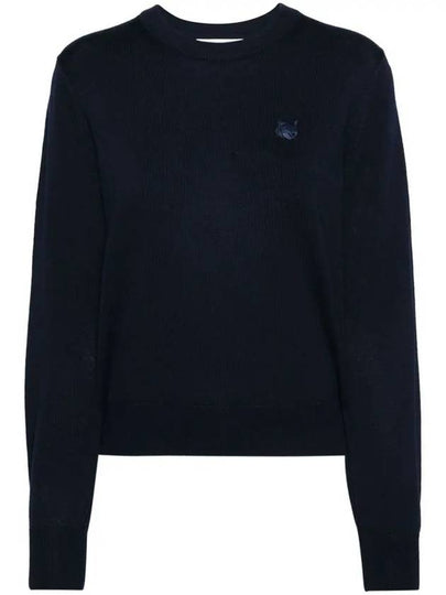 Bold Fox Head Wool Knit Top Ink Blue - MAISON KITSUNE - BALAAN 2