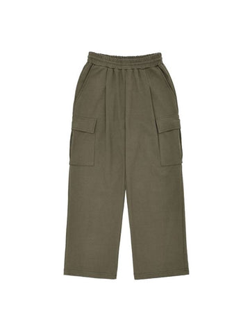 One Tuck Wide Cargo Sweatpants Khaki - MACASITE - BALAAN 1