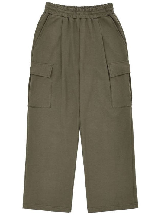 One Tuck Wide Cargo Sweatpants Khaki - MACASITE - BALAAN 1