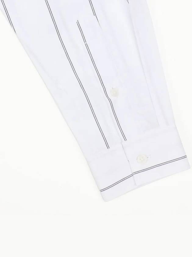 Striped point design white shirt SH130 - IKALOOOK - BALAAN 5