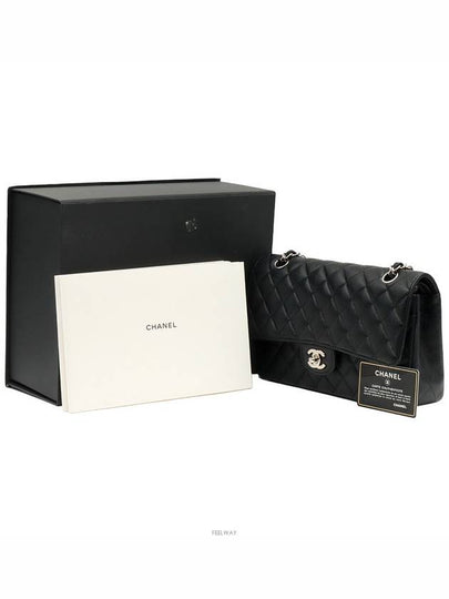 Black caviar silver chain classic medium flap shoulder bag 19th unit A01112 - CHANEL - BALAAN 2