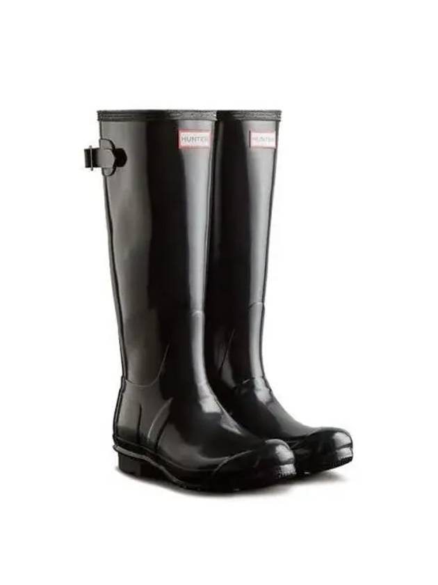 tall back gloss wellington glossy rain boots black - HUNTER - BALAAN 2