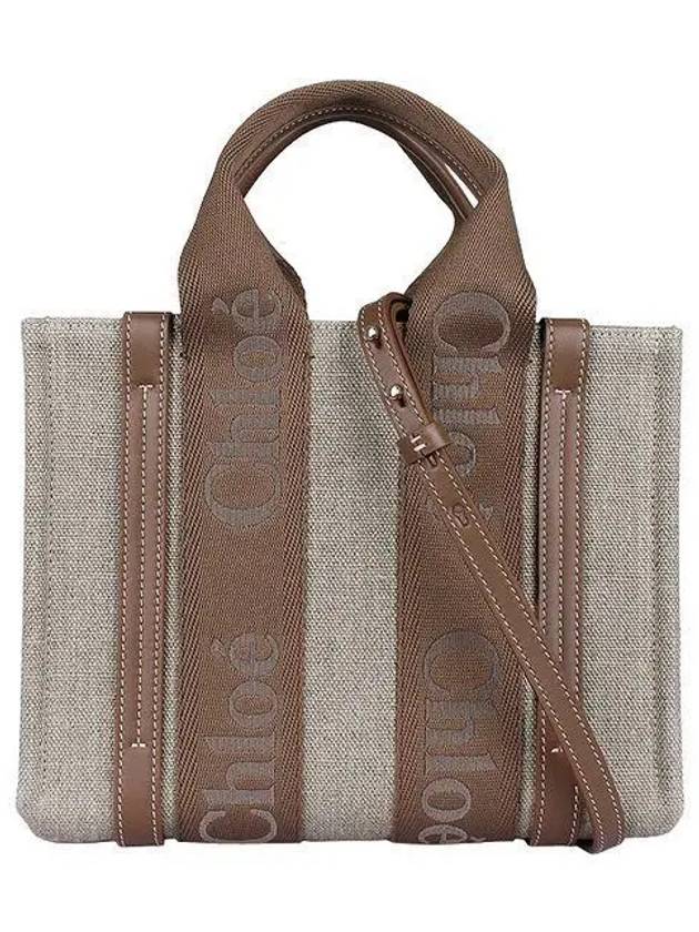 Woody Logo Small Tote Bag Dark Nut - CHLOE - BALAAN 2