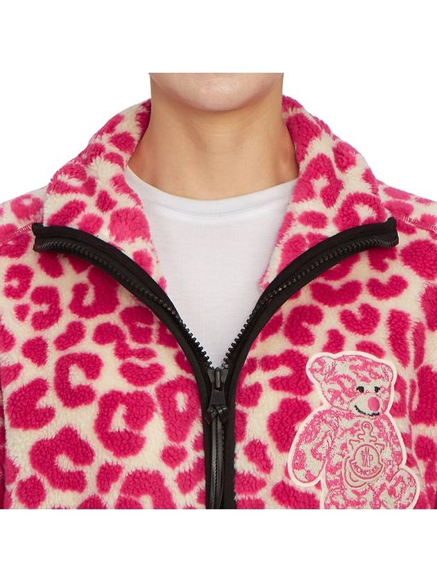 Teddy Zip-up Jacket White Pink - MONCLER - BALAAN 9