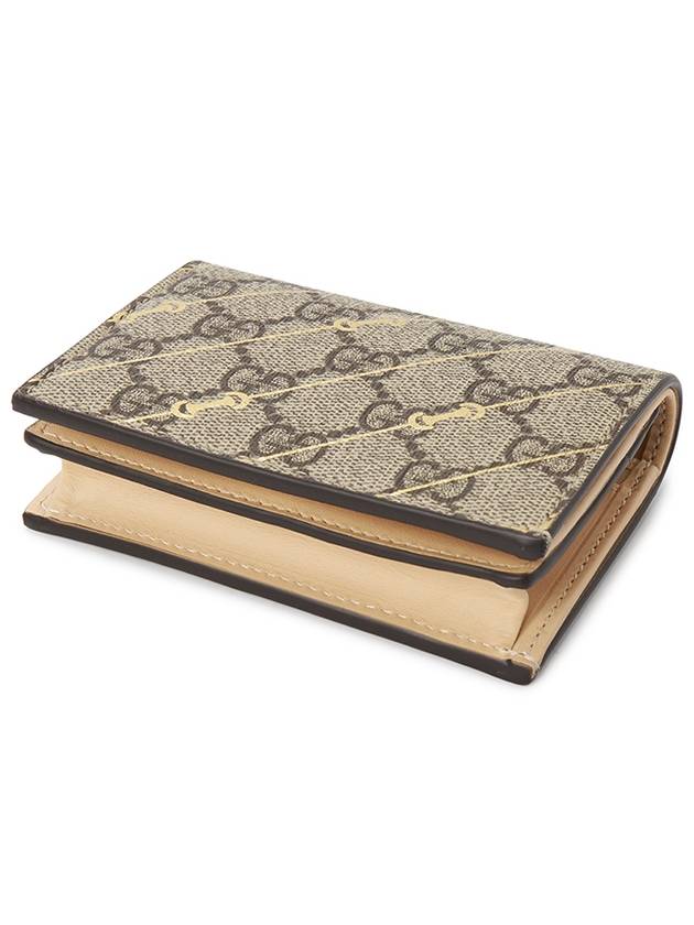 Horsebit Print Card Wallet Beige Ebony - GUCCI - BALAAN 4