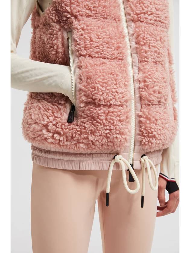 Grenoble Padded Teddy Zip-Up Vest Pink - MONCLER - BALAAN 6