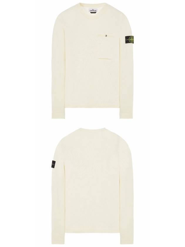 Wappen Patch Low Pocket Knit Top Ivory - STONE ISLAND - BALAAN 6