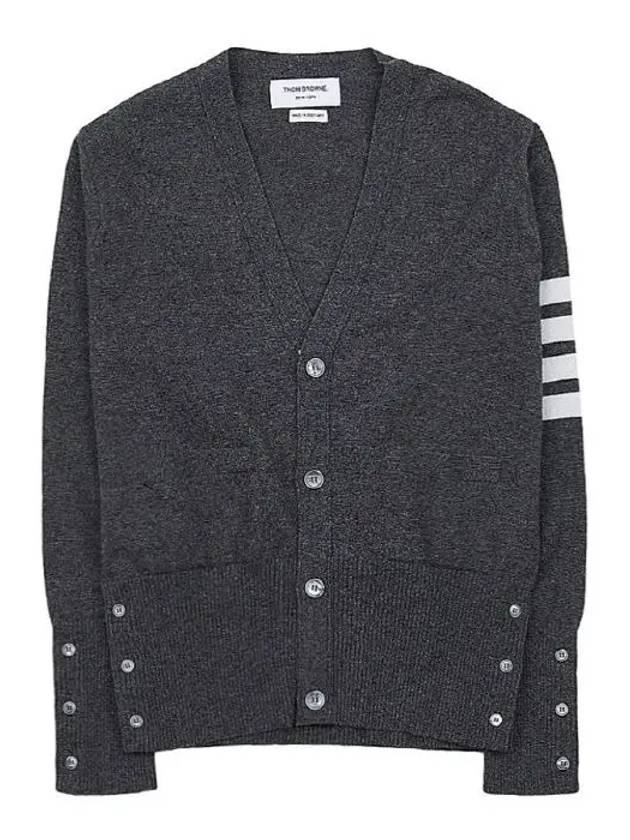 Men's Diagonal Classic Cashmere Cardigan Mid Grey - THOM BROWNE - BALAAN 3