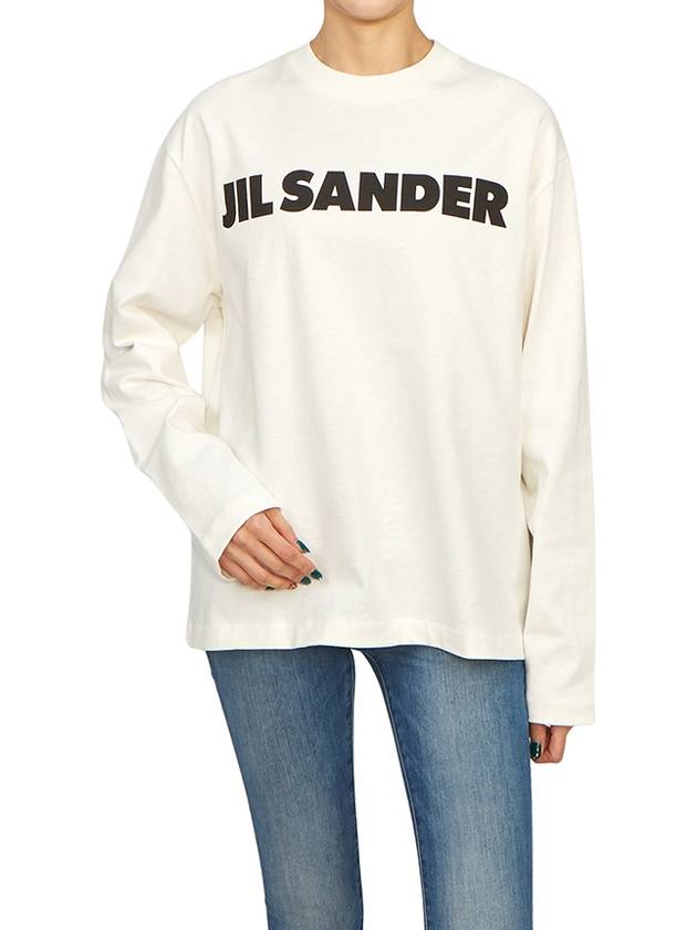 Logo Print Cotton Sweatshirt White - JIL SANDER - BALAAN 5