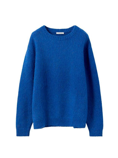 Melange Effect Brush Yarn Knit Top Blue - LEMAIRE - BALAAN 1