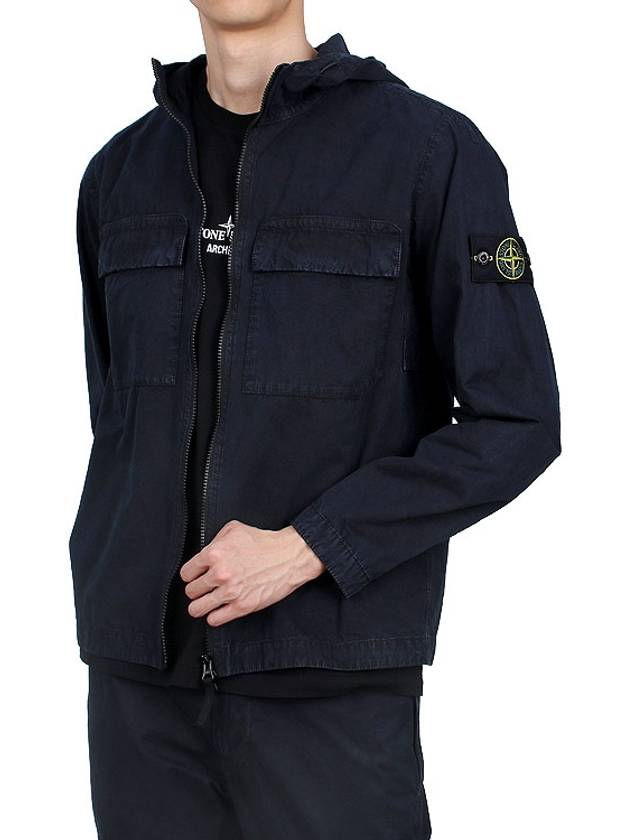 Wappen Old Effect Hooded Jacket Navy - STONE ISLAND - BALAAN 4