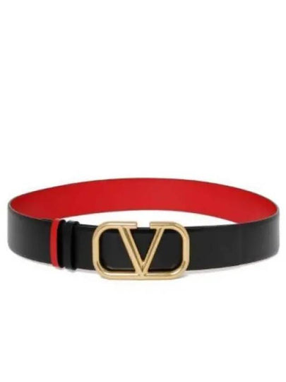 Vlogo Signature Reversible Leather Belt Black Red - VALENTINO - BALAAN 2