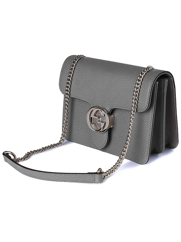 Interlocking GG Chain Small Cross Bag Grey - GUCCI - BALAAN 5