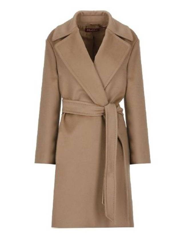 Women's Tigre Wool Wrap Single Coat Camel - MAX MARA - BALAAN 1