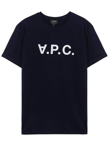 VPC Logo Organic Cotton Short Sleeve T-Shirt Navy - A.P.C. - BALAAN 1