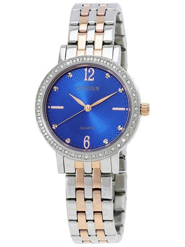 Citizen Quartz Crystal Blue Dial Two-Tone Ladies Watch EL3106-59L - CITIZEN - BALAAN 1