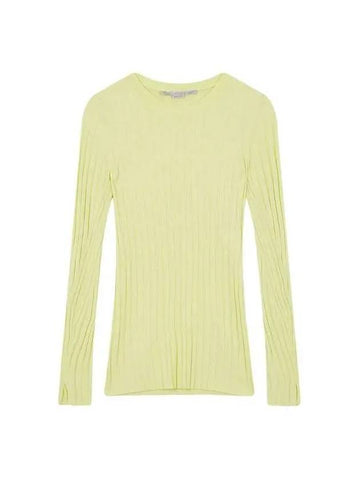 STELLA McCARTNEY Long Sleeve Ribbed Knit Yellow - STELLA MCCARTNEY - BALAAN 1